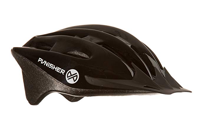 Punisher Men's and Women's 18-Vent Cycling Helmet with ABS Shell, Dial-Adjustable with Quick Release Neck Strap and Detachable Visor - Adult Size Large - One Size Fits Most