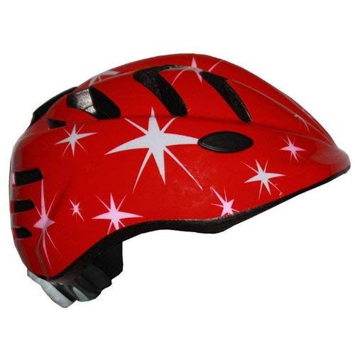 RUNT Child’s Helmet: Red with Pink & White Stars