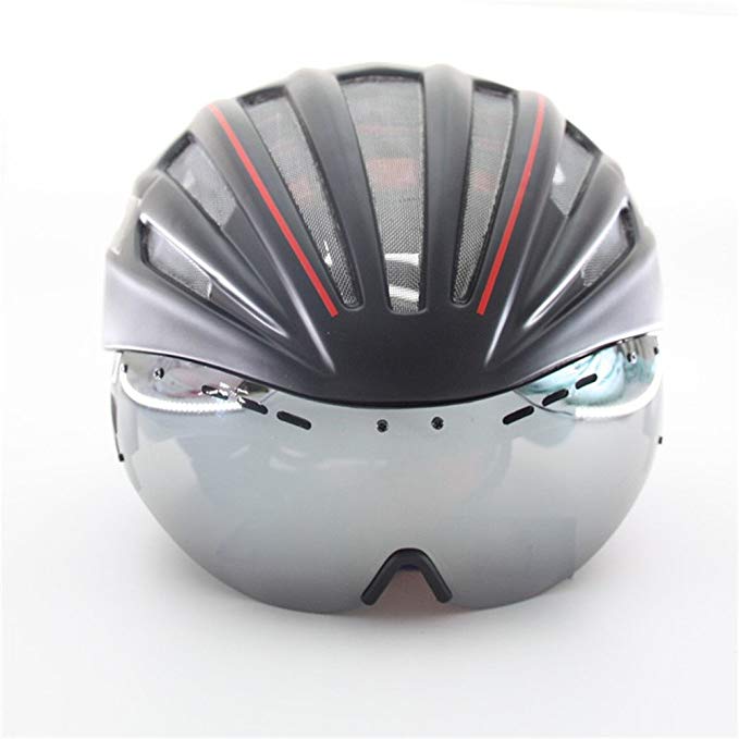 Mens Mountain Bike Cycling Helmet Ultralight Integrally-Molded Bicycle Helmet With Lens SCB01
