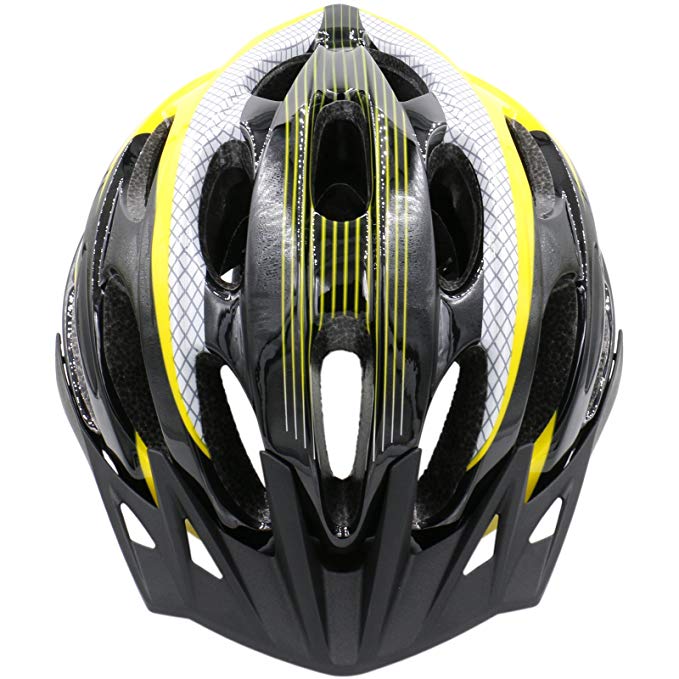 Baomain Adult Cycling Bike Helmet for Men Women Yellow-Black Adjustable Lightweight Helmet Safety Protection CPSC Safety Standard