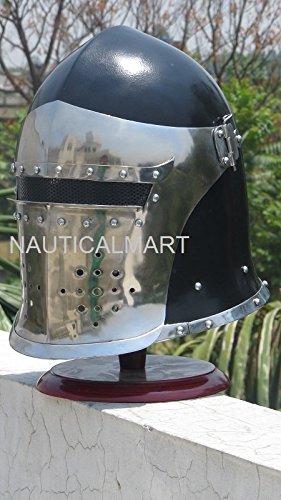NAUTICALMART Medieval Barbute Armor Helmet in Blackened Finish