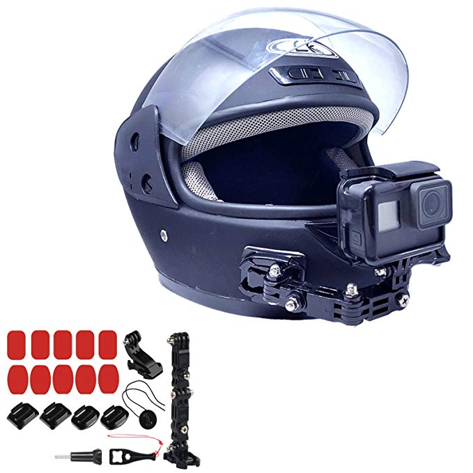 XBERSTAR Adhesive Front Full Face Helmet Chin Jaw Swivel Arm Mount for Gopro Hero 6 5 4 3 Xiaomi Yi Action Cameras