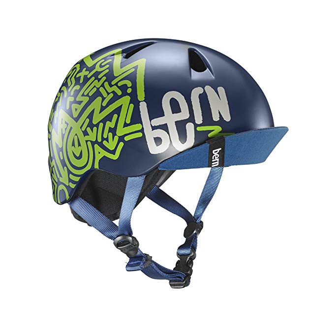Bern Boys' Nino Helmet w/ Flip Visor & Performance Sweatband Bundle