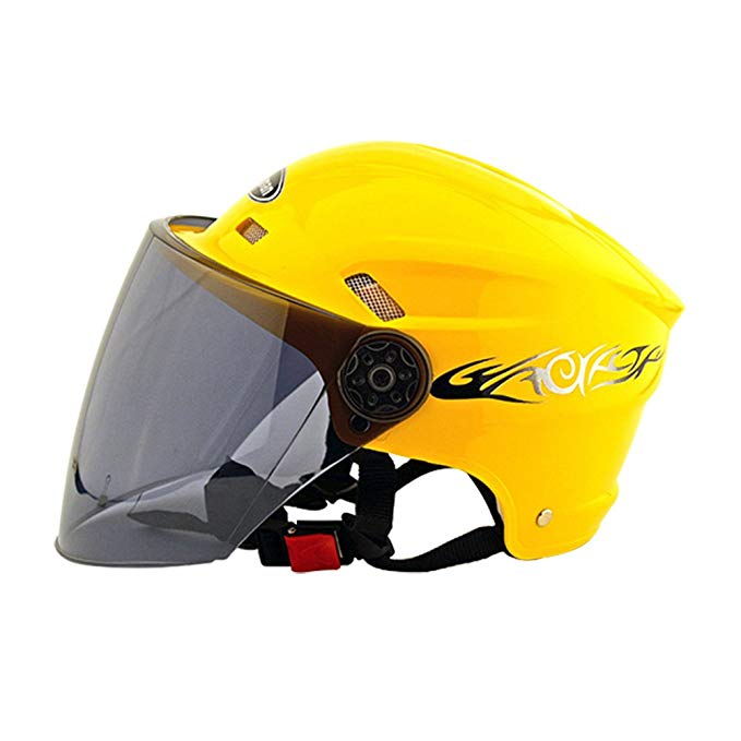 SimingD Motorcycle Open Face Helmet Scooter Bike Dual Lens/Sun Visor Glossy